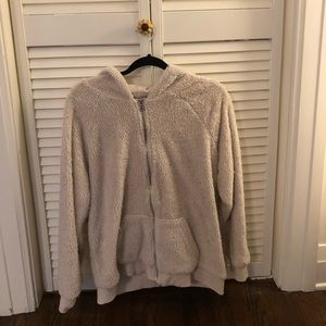 Fuzzy zip up jacket